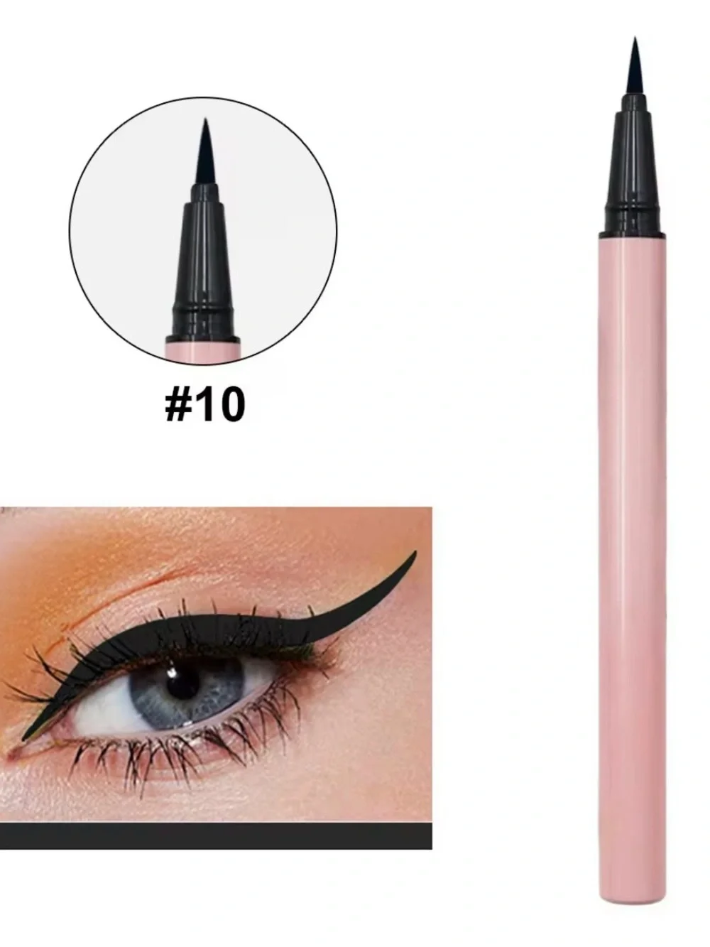 Multi-Color Liquid Eyeliner Pens - Pink Barrel, 7-Shade Set